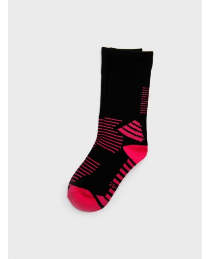 Термоноски трикотажные для девочек розовый,черный