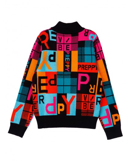 Свитер трикотажный для девочек разноцветный