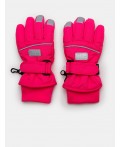 Перчатки текстильные для девочек розовый,черный