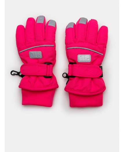 Перчатки текстильные для девочек розовый,черный