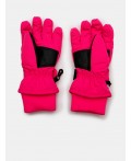 Перчатки текстильные для девочек розовый,черный