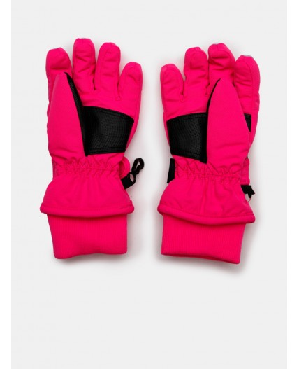 Перчатки текстильные для девочек розовый,черный