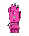 Перчатки текстильные для девочек розовый,черный