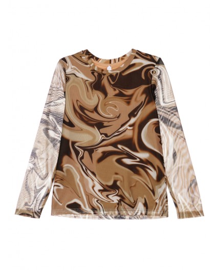 Фуфайка трикотажная для девочек (футболка с длинными рукавами) разноцветный