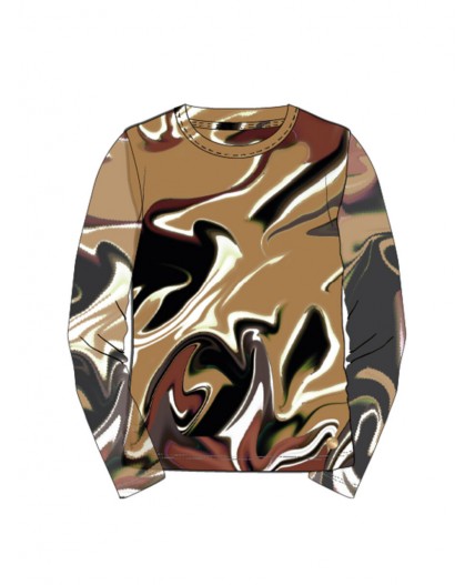 Фуфайка трикотажная для девочек (футболка с длинными рукавами) разноцветный