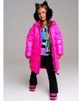 Пальто текстильное с полиуретановым покрытием для девочек фуксия