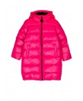 Пальто текстильное с полиуретановым покрытием для девочек фуксия