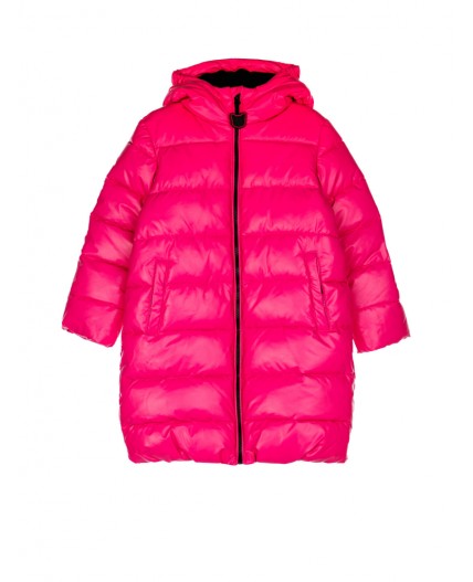 Пальто текстильное с полиуретановым покрытием для девочек фуксия
