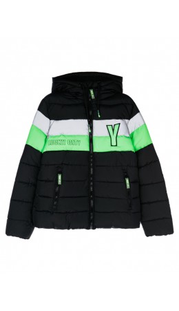 Куртка текстильная с полиуретановым покрытием для мальчиков черный,зеленый,серебряный