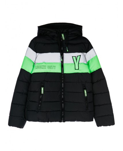 Куртка текстильная с полиуретановым покрытием для мальчиков черный,зеленый,серебряный