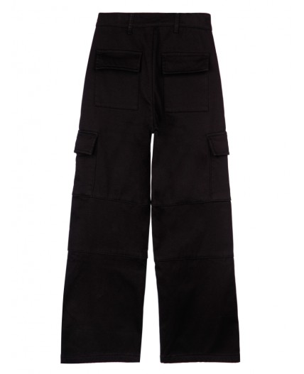 Брюки текстильные джинсовые утепленные для девочек черный