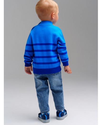 Брюки детские текстильные утепленные флисом для мальчиков синий