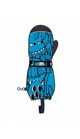 Варежки текстильные для мальчиков синий,черный