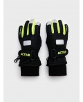 Перчатки текстильные для мальчиков черный,светло-зеленый