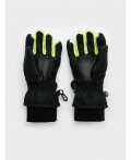 Перчатки текстильные для мальчиков черный,светло-зеленый