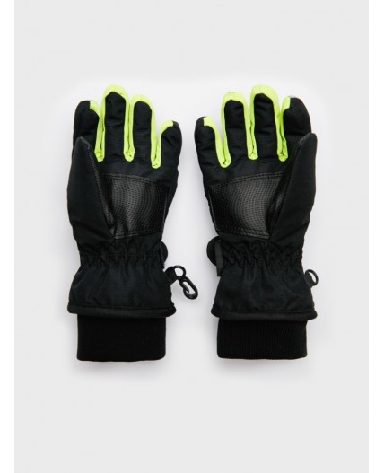 Перчатки текстильные для мальчиков черный,светло-зеленый