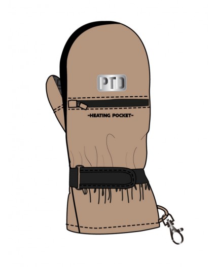 Варежки текстильные для девочек бежевый,черный