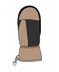 Варежки текстильные для девочек бежевый,черный