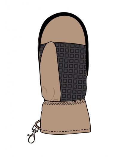 Варежки текстильные для девочек бежевый,черный