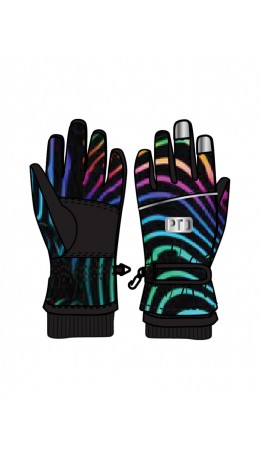 Перчатки текстильные для девочек разноцветный