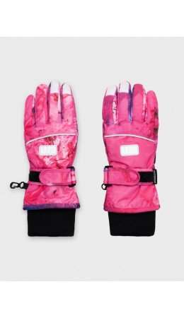 Перчатки текстильные для девочек разноцветный