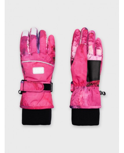 Перчатки текстильные для девочек разноцветный