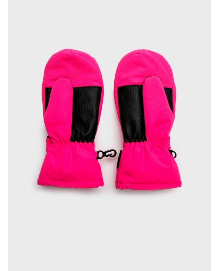 Варежки текстильные для девочек фуксия,черный