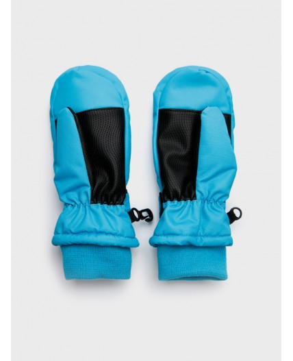 Варежки текстильные для девочек голубой,черный