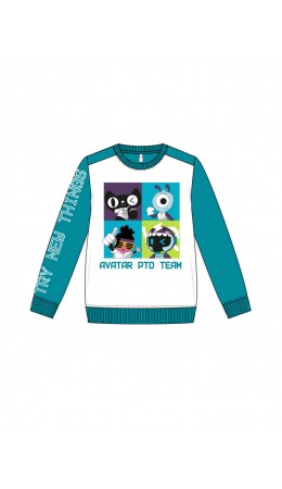 Толстовка трикотажная для мальчиков голубой,белый