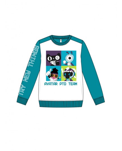 Толстовка трикотажная для мальчиков голубой,белый