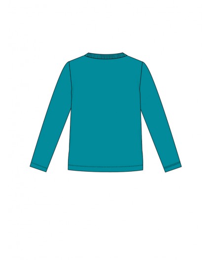 Фуфайка трикотажная для мальчиков (футболка с длинными рукавами) голубой