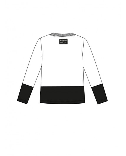 Фуфайка трикотажная для мальчиков (футболка с длинными рукавами) белый,черный