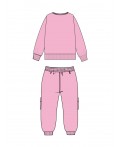 Комплект детский трикотажный для девочек: толстовка, брюки светло-розовый,белый