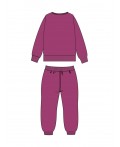 Комплект детский трикотажный для девочек: толстовка, брюки бордовый