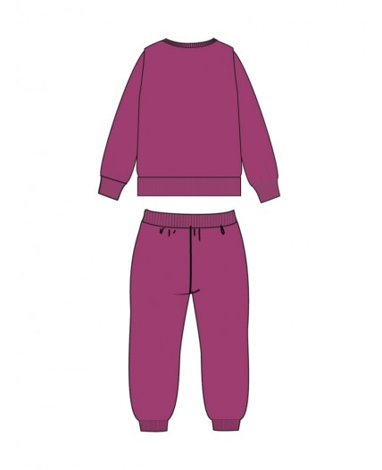Комплект детский трикотажный для девочек: толстовка, брюки бордовый