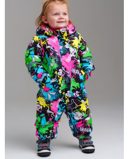 Комбинезон детский текстильный с полиуретановым покрытием для девочек разноцветный