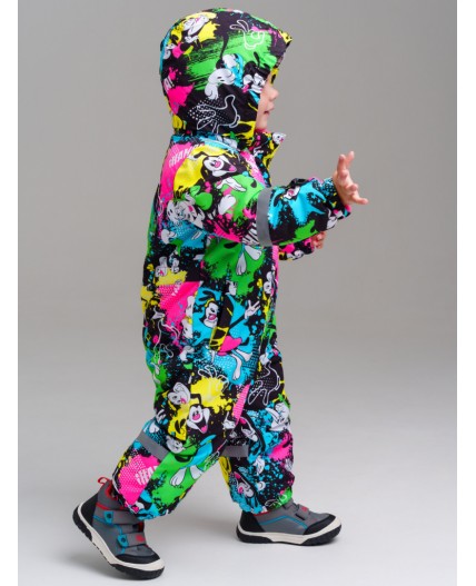 Комбинезон детский текстильный с полиуретановым покрытием для девочек разноцветный