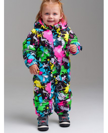 Комбинезон детский текстильный с полиуретановым покрытием для девочек разноцветный
