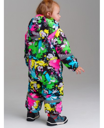 Комбинезон детский текстильный с полиуретановым покрытием для девочек разноцветный