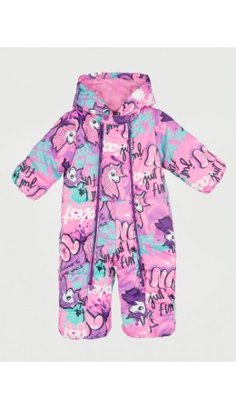 Комбинезон детский текстильный с полиуретановым покрытием для девочек разноцветный