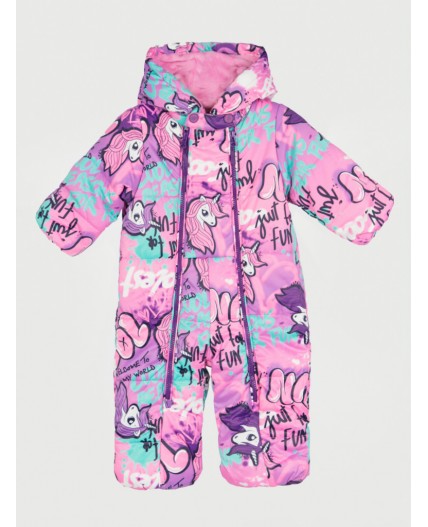 Комбинезон детский текстильный с полиуретановым покрытием для девочек разноцветный