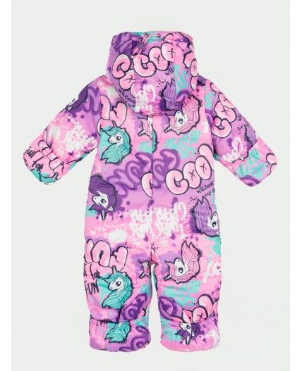 Комбинезон детский текстильный с полиуретановым покрытием для девочек разноцветный
