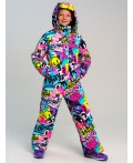 Комбинезон текстильный с полиуретановым покрытием для девочек разноцветный