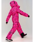 Комбинезон текстильный с полиуретановым покрытием для девочек фуксия,черный,белый