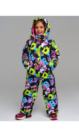 Комбинезон текстильный с полиуретановым покрытием для девочек разноцветный