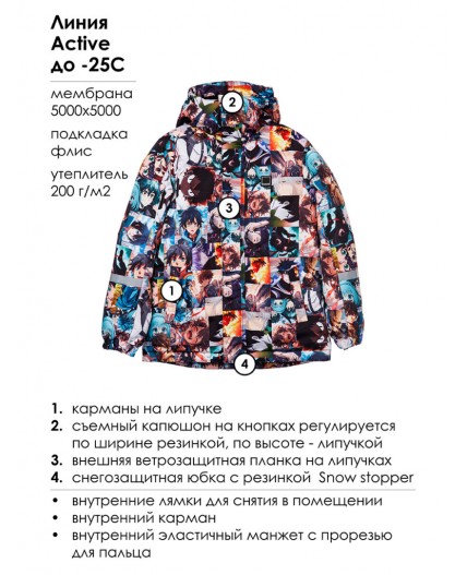 Куртка текстильная с полиуретановым покрытием для мальчиков разноцветный