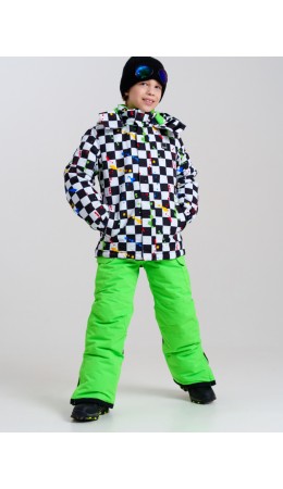 Комплект текстильный с полиуретановым покрытием для мальчиков: куртка, брюки зеленый,белый,черный