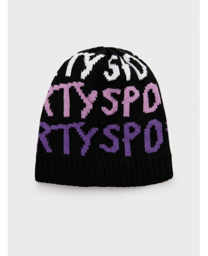 Шапка трикотажная для девочек черный,разноцветный