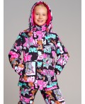Комплект текстильный с полиуретановым покрытием для девочек: куртка, брюки разноцветный