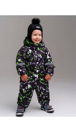 Комбинезон детский текстильный с полиуретановым покрытием для мальчиков черный,белый